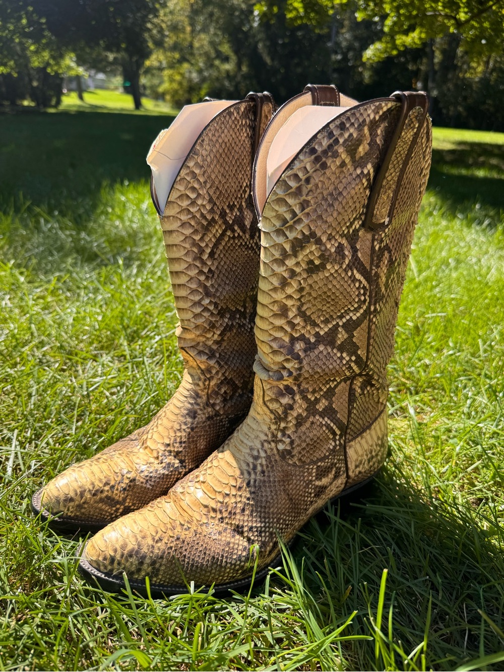 Anderson Bean snakeskin cowboy boots size 10